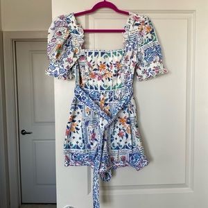 Farm Rio Off-White Romantic Bandanas Organic Cotton Romper